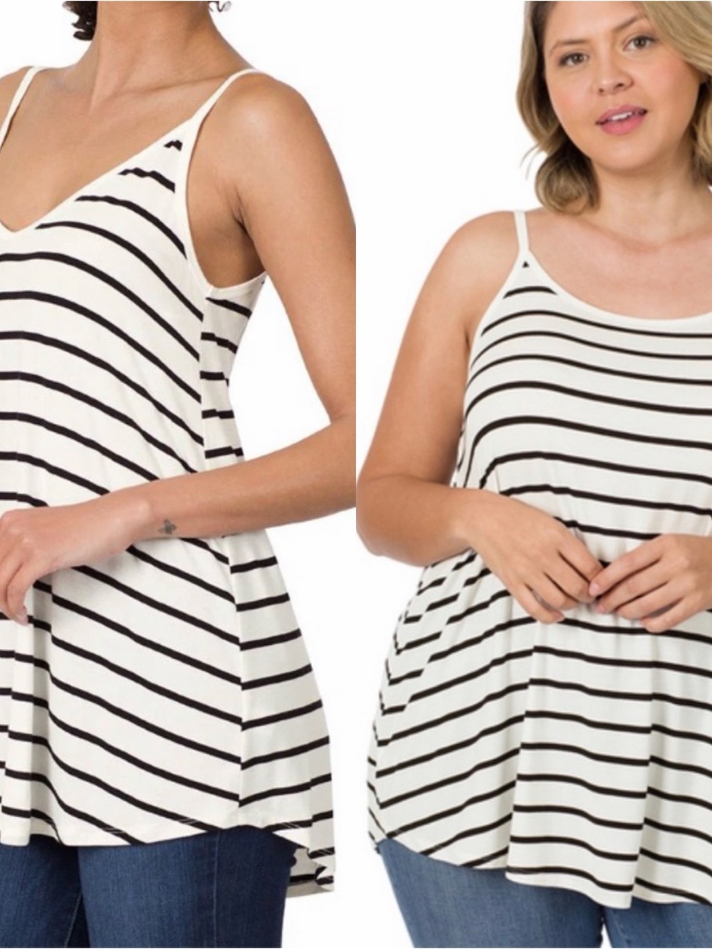 Zenana Reversible  Black & Ivory Tank Top